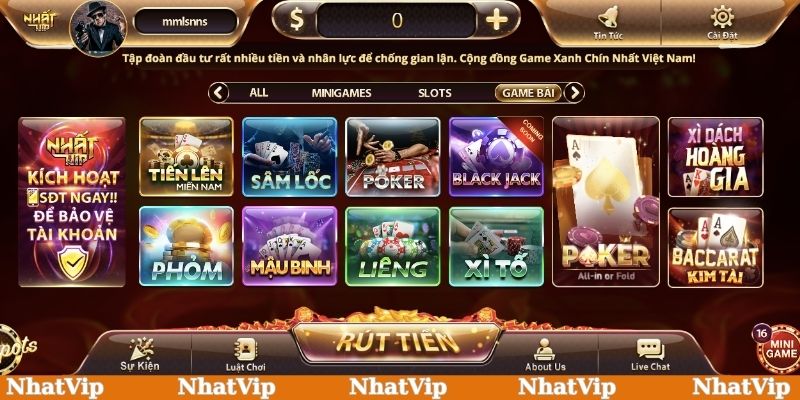 Game bài cập nhật nhiều trò chơi hot