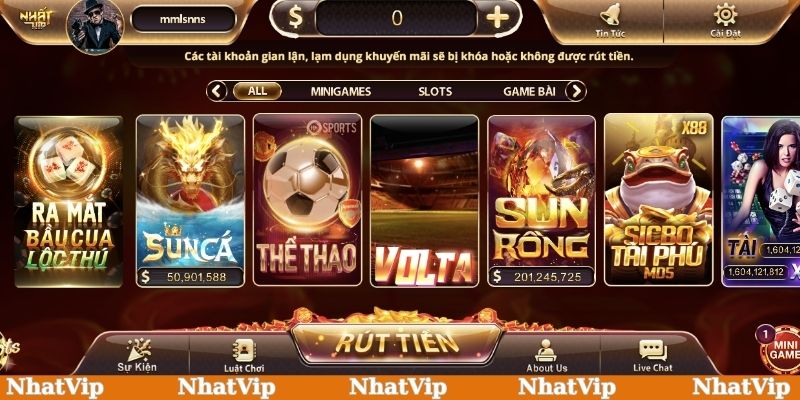 Kho game đa dạng với nhiều trò chơi